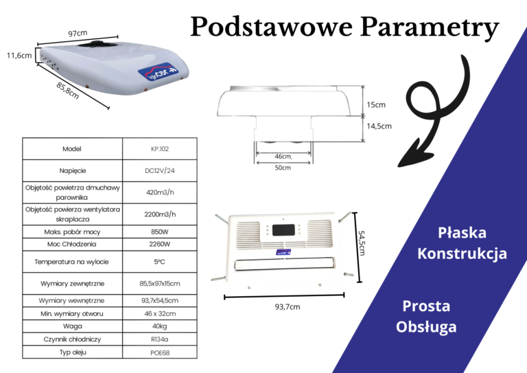 Klimatyzacja dachowa KP102.01 12V - obrazek 6