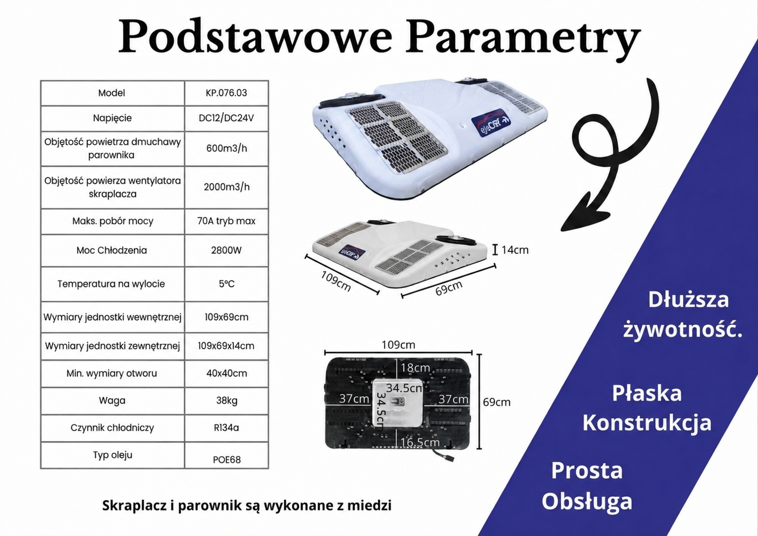 Klimatyzacja dachowa KP076.03 12V - obrazek 9